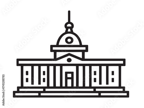 Buenos Aires icon 2D vector line art in a clean minimalist travel destination graphic