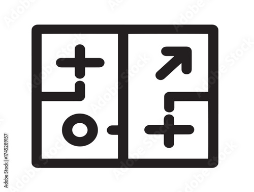 Business Planning icon 2D vector line art in a clean minimalist strategy session