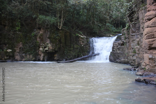 Waterfalls and rivers in the Amazon rainforest
