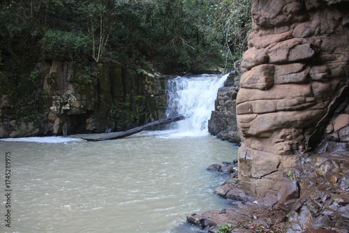 Waterfalls and rivers in the Amazon rainforest
