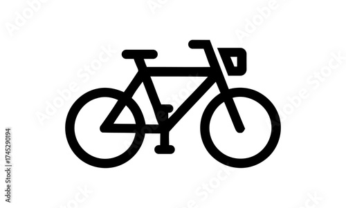 Stylized Bicycle Icon Depicting Commuting Transportation on a Plain White Background