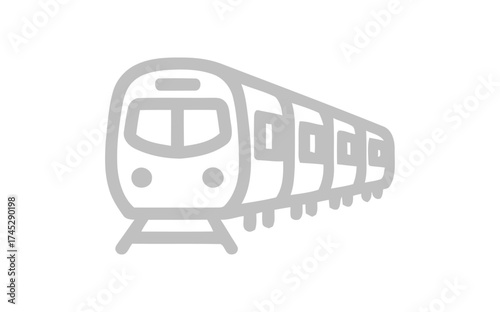Subway train outline conveying public transportation on white background
