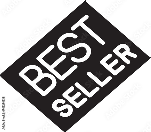 Best seller black and white stamp text vector.