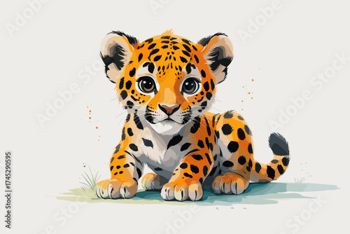 Adorable baby jaguar cub cute animal