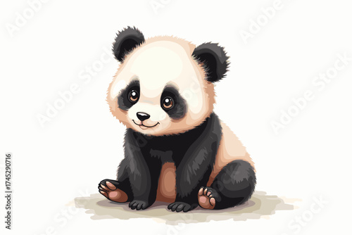 Cute baby panda sitting adorable wildlife
