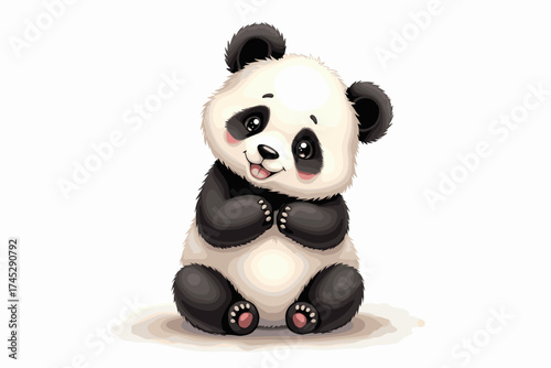 Adorable baby panda cute sitting