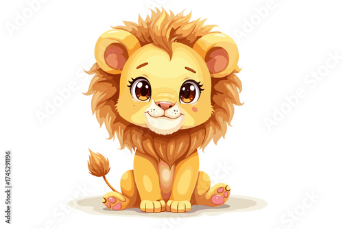 Cute baby lion fluffy mane adorable