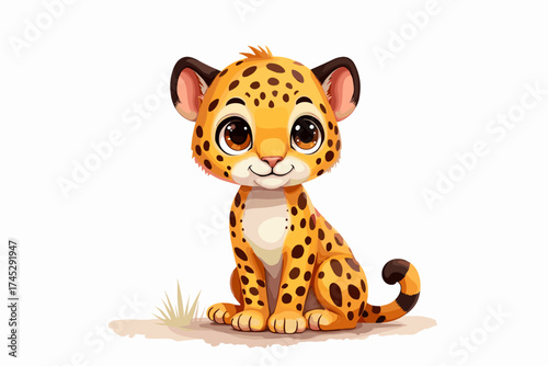 Adorable baby jaguar cute big eyes wild