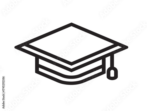 Culture and Education icon 2D vector line art in a clean mini