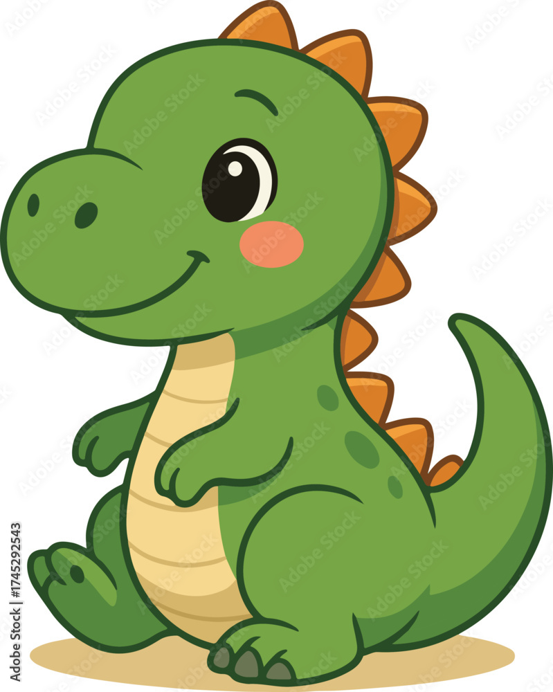 Fototapeta premium Cute Baby Dinosaur Cartoon Vector Illustration