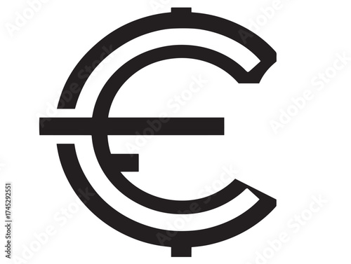 Currency icon 2D vector line art for investment and economic concepts
