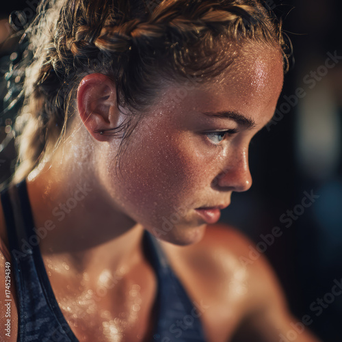 Wallpaper Mural Focused determined athlete. High quality photo Torontodigital.ca