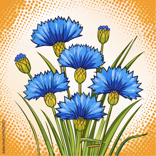 Hintergrund blaue Kornblumen