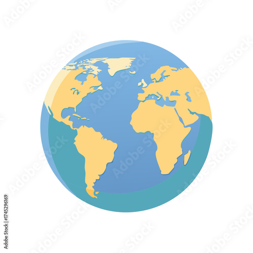 Global Earth Illustration Earth Day Continents Geographic Cartography Sphere Worlds Oceans