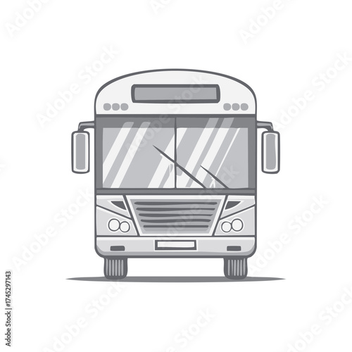 Front view of a city bus illustration transportation design