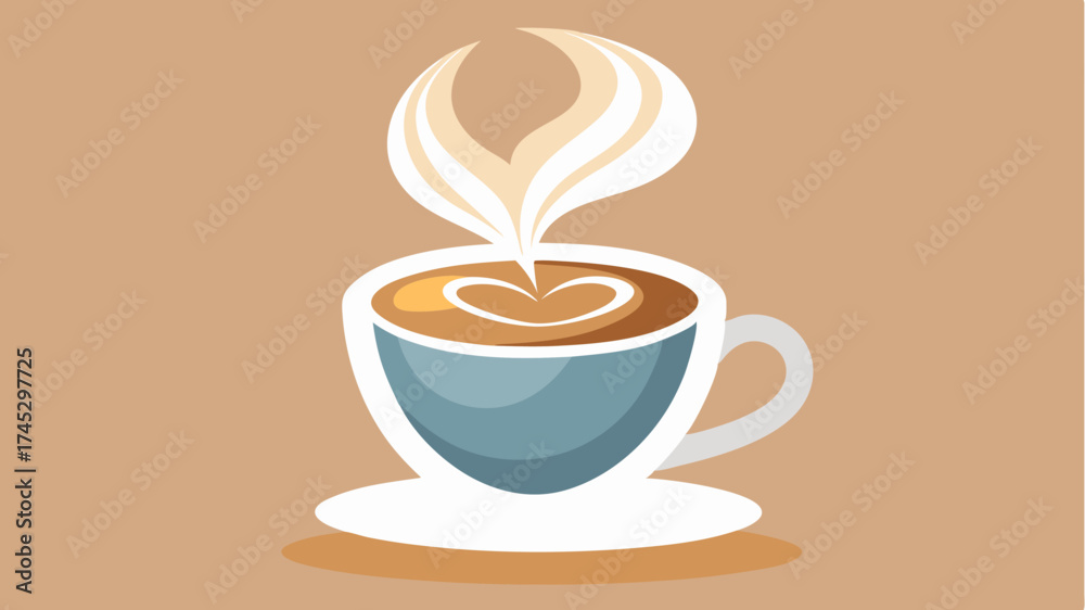 Fototapeta premium A closeup of a barista crafting a latte art heart on top of a creamy espresso complete with the steam swirling in the background.