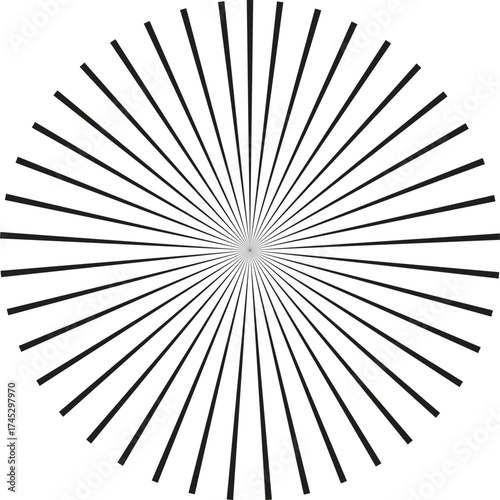 Abstract radial starburst pattern with thin black lines emanating from a central point