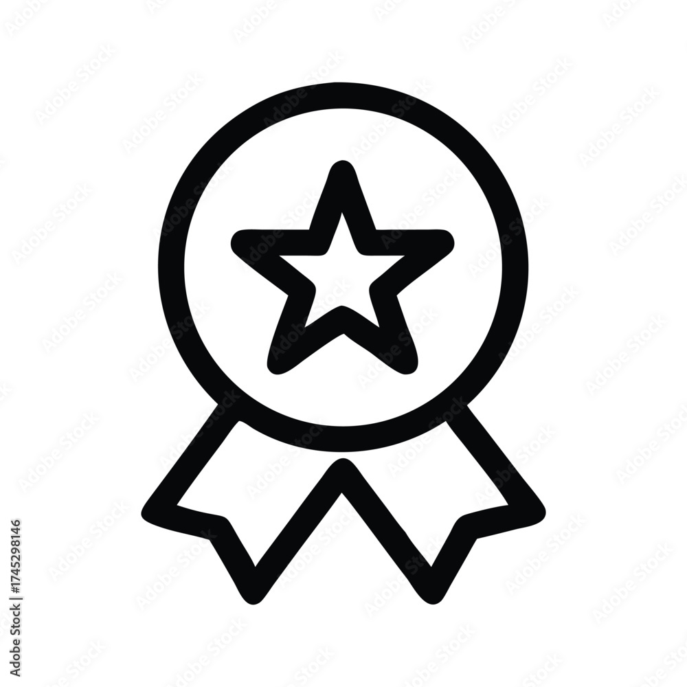 Obraz premium Badge with Star Symbolizing Achievement Excellence and Recognition Reward