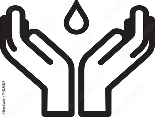 Donation icon 2D vector line art for charity and giving concepts