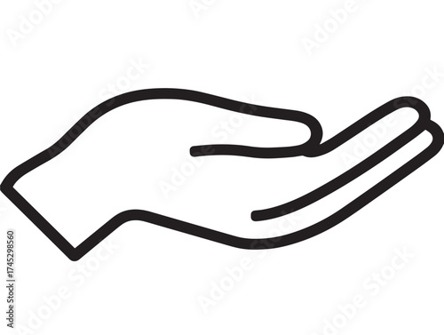 Donation icon 2D vector line art for support and fundraising causes