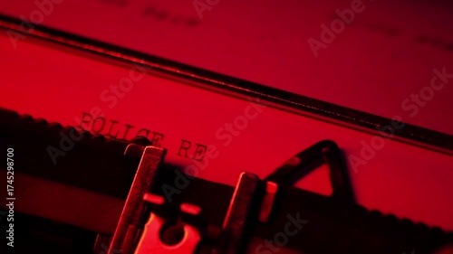 Police Report Text Typed on Classic Typewriter