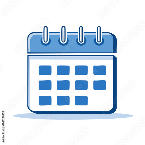 Illustrated Blue Calendar Icon Reminder Scheduling Organizing Important Dates