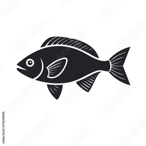Fish Illustration Silhouette Swimming Wildlife Aquatic Animal Sea Ocean Pond
