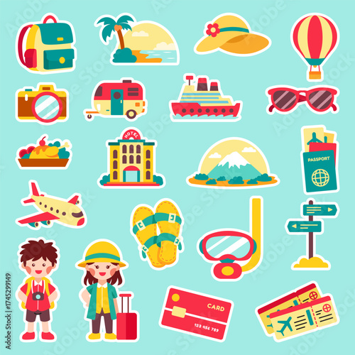 Travel Around The World Illustration Set