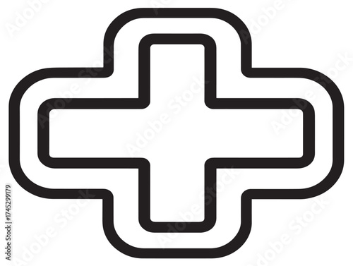 Emergency icon 2D vector line art for crisis alert and safety protocols