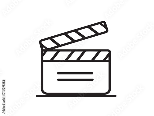 Entertainment icon 2D vector line art for movies music and fun events