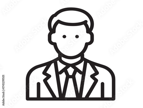 Entrepreneur icon 2D vector line art for leadership and venture ideas