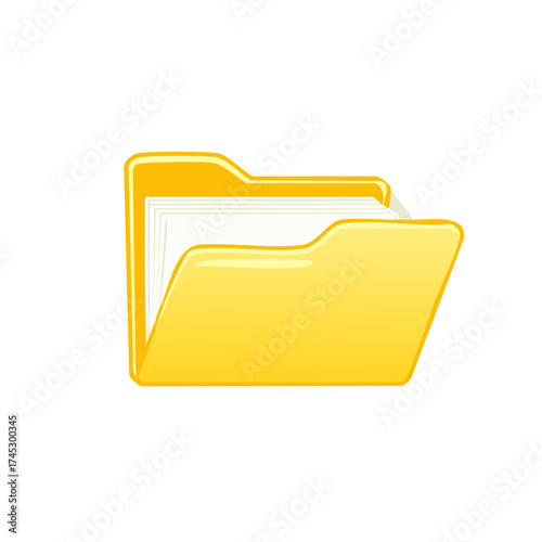 Vibrant Yellow Folder Icon Illustrating Data Organization and Efficient File Management in a Clean Design