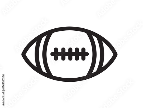 Football icon 2D vector line art for soccer sport and team game