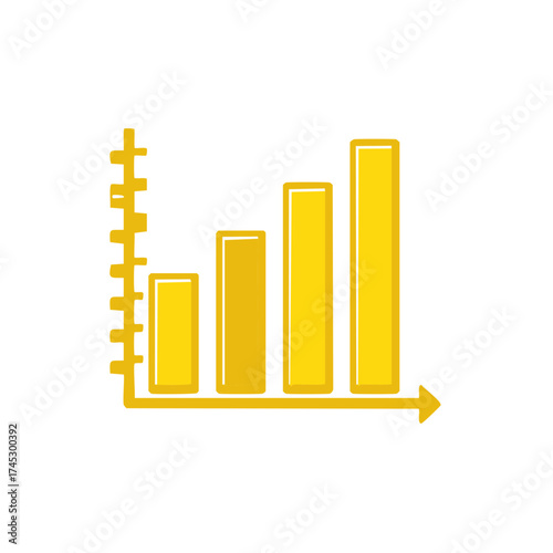 Growing Golden Bar Chart Illustration Displaying Upward Trend and Positive Performance