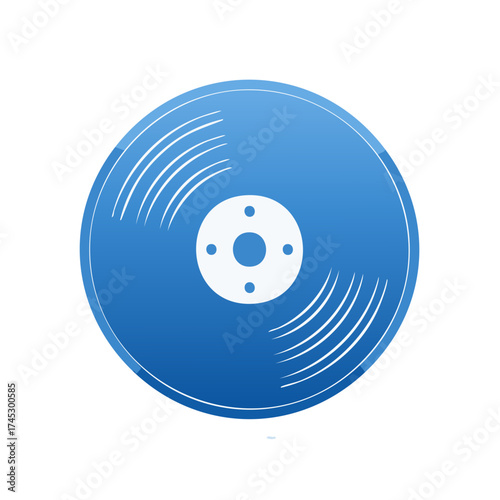 Blue Vinyl Record with White Grooves and Center Label