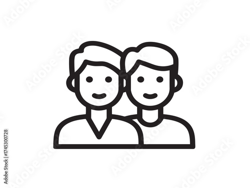Friendship Day icon 2D vector line art for close bonds and relationship