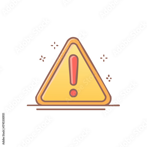 Warning Sign Illustration of Danger with Exclamation Point on Triangle Shape Alerting User of Important Information