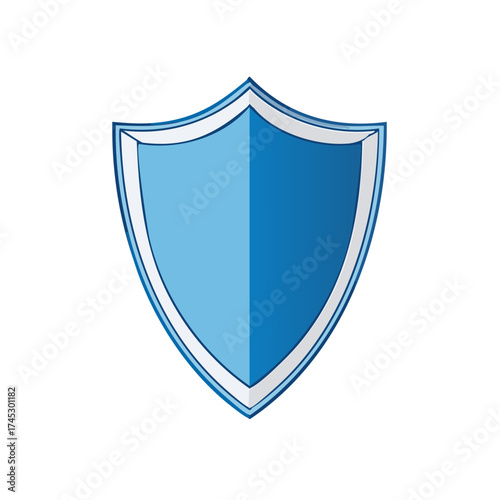 Modern blue shield symbol for data security privacy protection and reliable defense