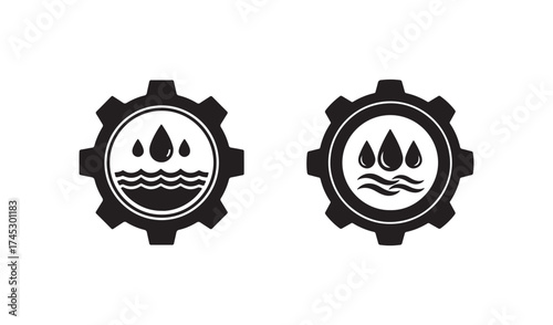 Water management system icon isolated on white background