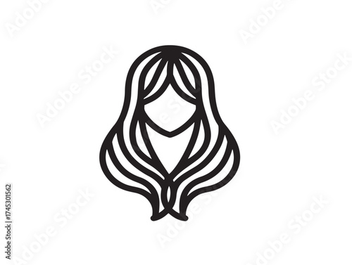 Hair salon icon 2D vector line art for haircut and professional grooming