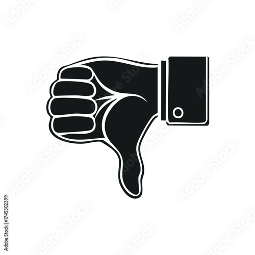 Thumbs Down Hand Gesture Sign of Disapproval Negative Feedback Icon