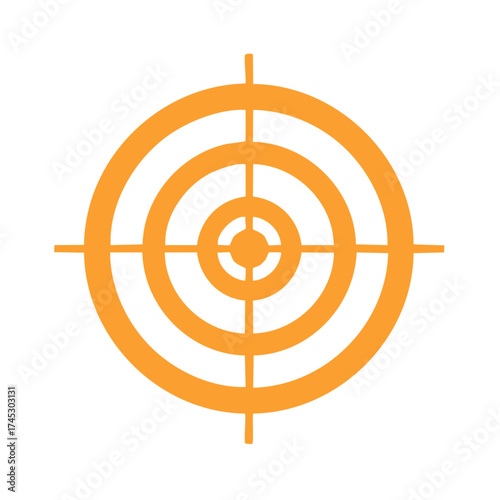 Orange Target Aiming Point, Crosshairs Icon Design with Circle Rings