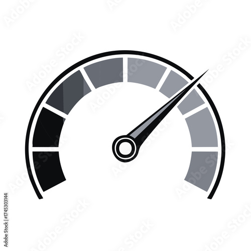 Gauge Showing Progress or Achievement with Scale and Needle for Measurement