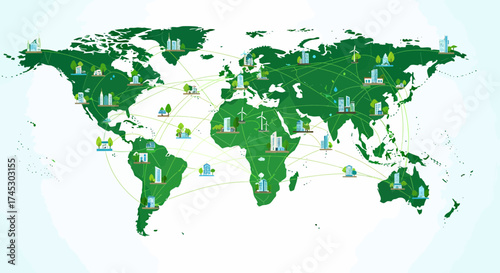 Global Green Energy Interconnection World Map