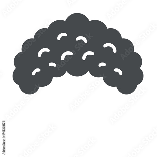 Abstract Afro Hairstyle Silhouette with Highlights Icon