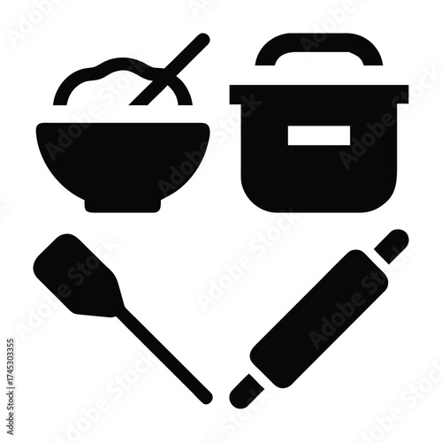 set of cooking utensils