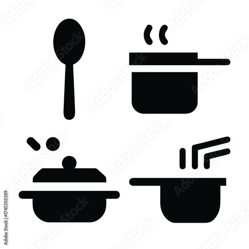 set of kitchen utensils