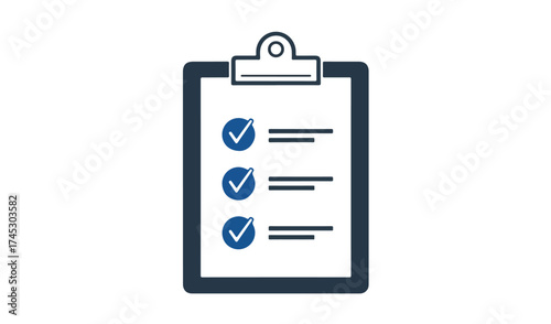 Clipboard with checklist isolated on white background
