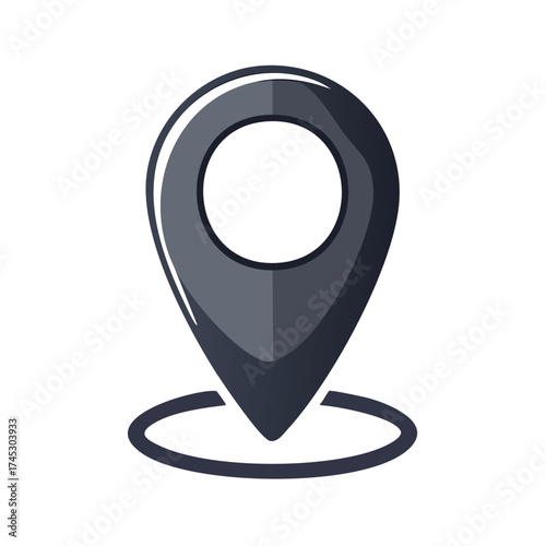 Dark Location Pointer Graphic for Navigation and Map Marker Purpose