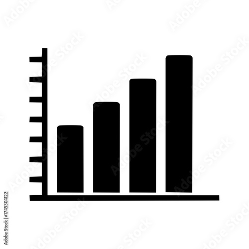 Rising Bar Graph Icon Illustrating Growth and Progress in Business and Economics